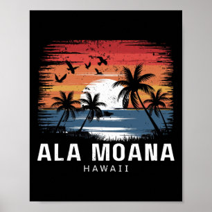 Ala Moana Beach Hawaii Surfing Surfer  Poster