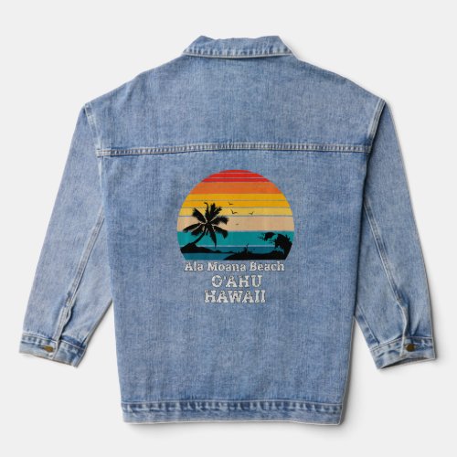 Ala Moana Beach Park Hawaii  Denim Jacket