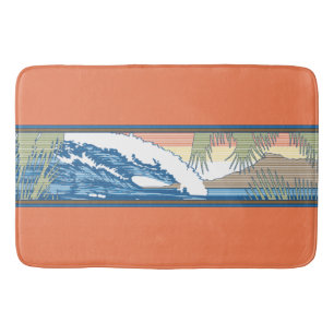 Ala Moana Diamond Head Hawaiian Surf Sign Bathroom Mat