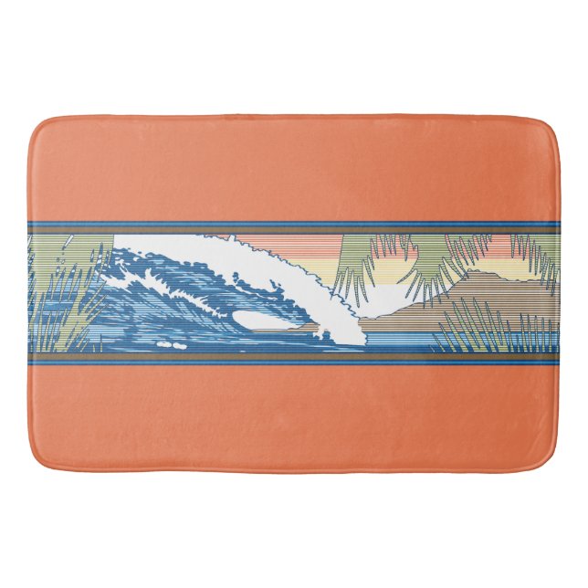 Ala Moana Diamond Head Hawaiian Surf Sign Bathroom Mat (Front)