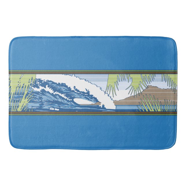 Ala Moana Diamond Head Hawaiian Surf Sign Bathroom Mat (Front)