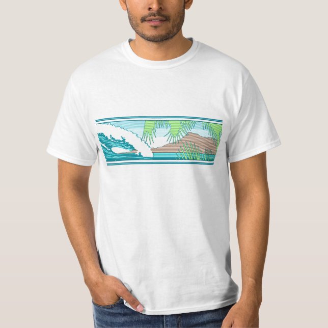 Ala Moana Diamond Head Hawaiian Surf Sign Tee (Front)