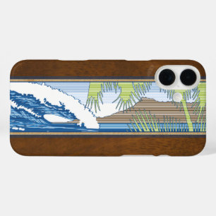Ala Moana Hawaiian Faux Koa Wood Surf Sign Case-Ma iPhone 16 Plus Case