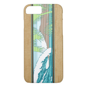 Ala Moana Hawaiian Faux Koa Wood Surf Sign iPhone 8/7 Case