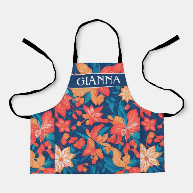 Alabai Geometric Colorful Personalized Pattern Apron (Front)