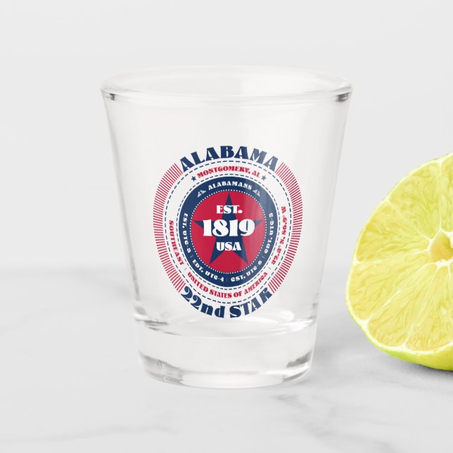 Alabama 22nd Star Patriotic Shot glass (Front)