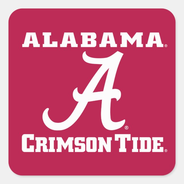 Alabama A Crimson Tide Square Sticker (Front)
