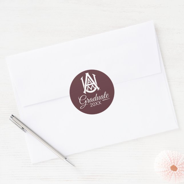 Alabama A&M | Graduation Classic Round Sticker (Envelope)