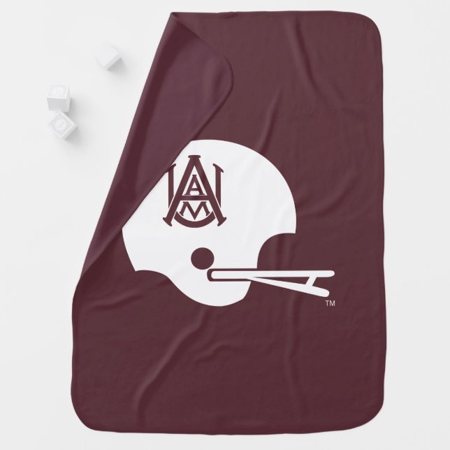 Alabama A&M Helmet Baby Blanket (In Situ)