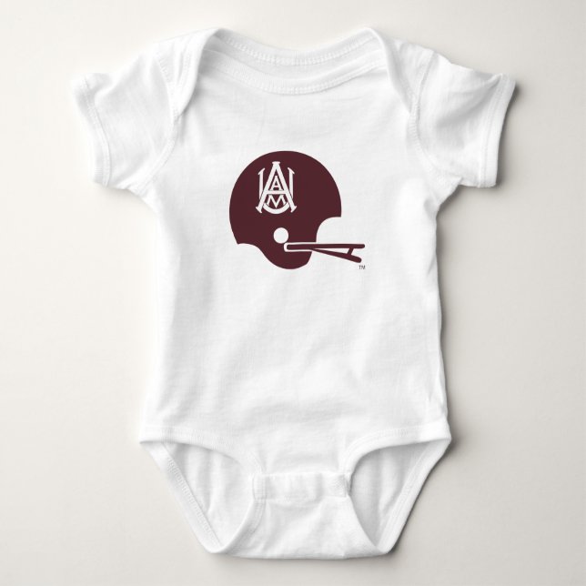 Alabama A&M Helmet Baby Bodysuit (Front)