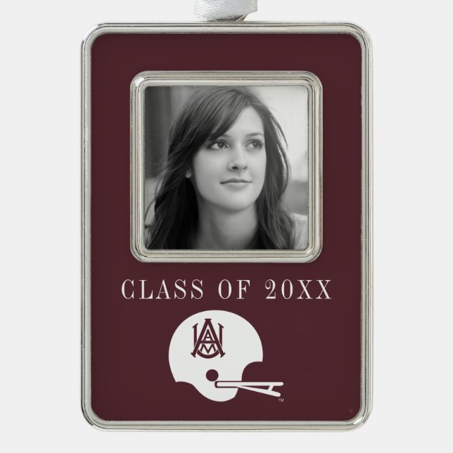 Alabama A&M Helmet Christmas Ornament (Front)