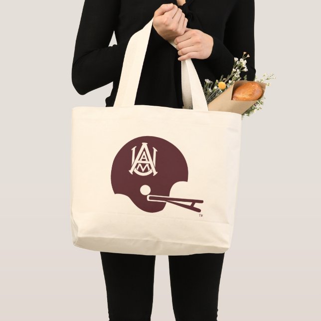 Alabama A&M Helmet Large Tote Bag (Front (Product))