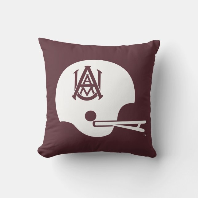 Alabama A&M Helmet Throw Pillow (Front)