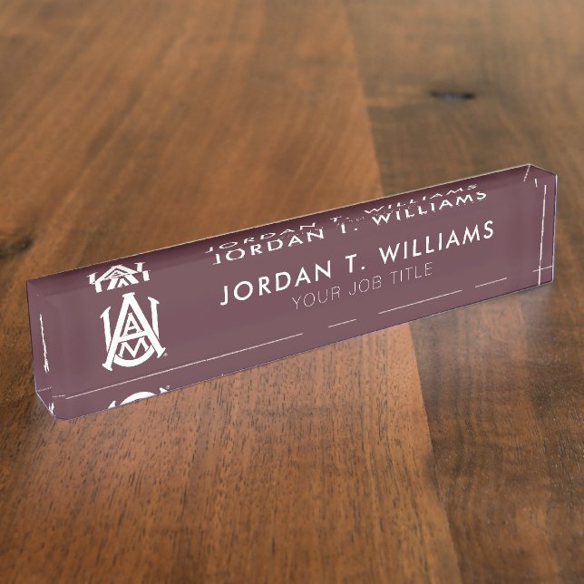 Alabama A&M Logo Desk Name Plate (Side)