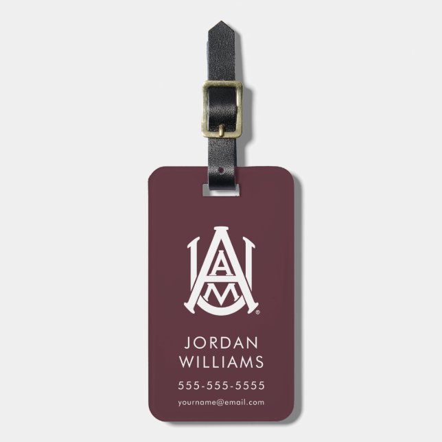 Alabama A&M Logo Luggage Tag (Front Vertical)
