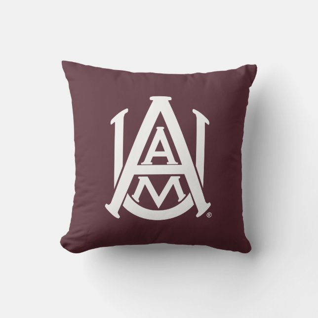Alabama A&M Logo Throw Pillow (Front)