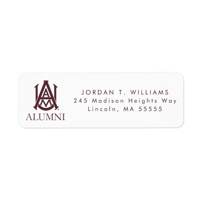 Alabama A&M University Alumni Label (Front)