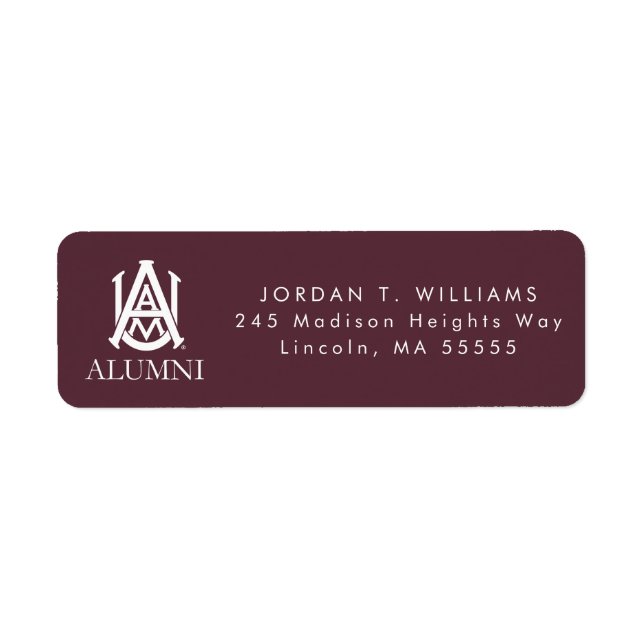 Alabama A&M University Alumni Label (Front)