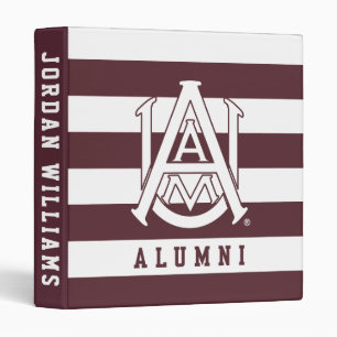 Alabama A&M University Alumni Stripes 3 Ring Binder