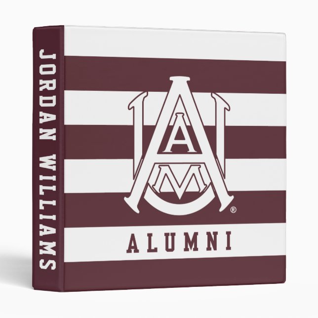 Alabama A&M University Alumni Stripes 3 Ring Binder (Front/Spine)