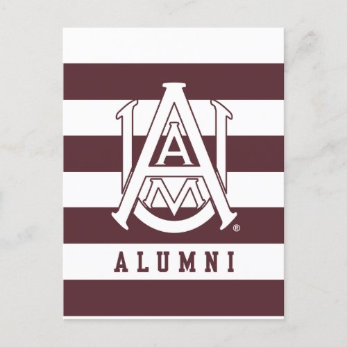 Alabama AM University Alumni Stripes Invitation Postcard