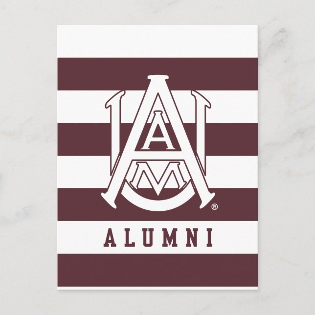 Alabama A&M University Alumni Stripes Invitation Postcard (Front)