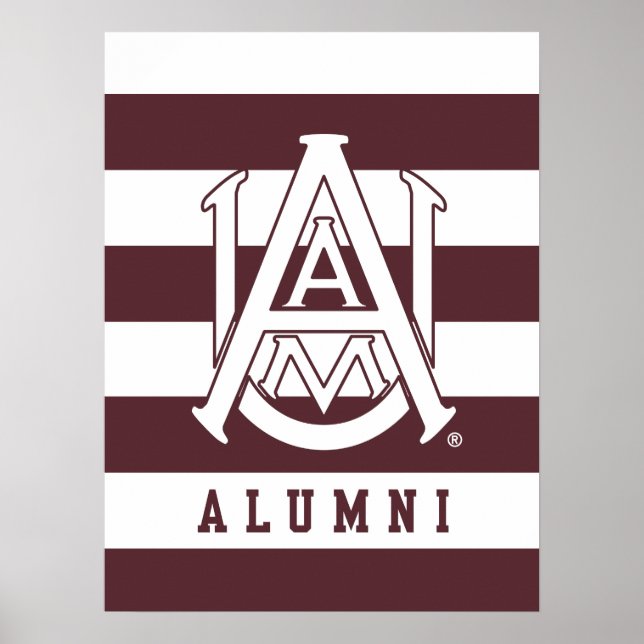 Alabama A&M University Alumni Stripes Poster (Front)