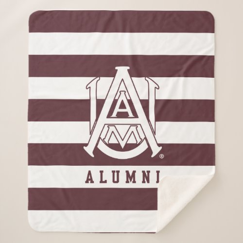 Alabama AM University Alumni Stripes Sherpa Blanket