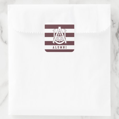 Alabama AM University Alumni Stripes Square Sticker