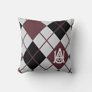 Alabama A&M University Argyle Throw Pillow