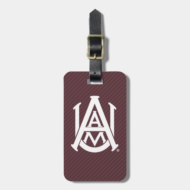 Alabama A&M University Carbon Fiber Luggage Tag (Front Vertical)
