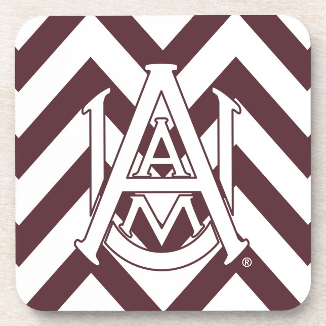 Alabama A&M University Chevron Beverage Coaster (Front)