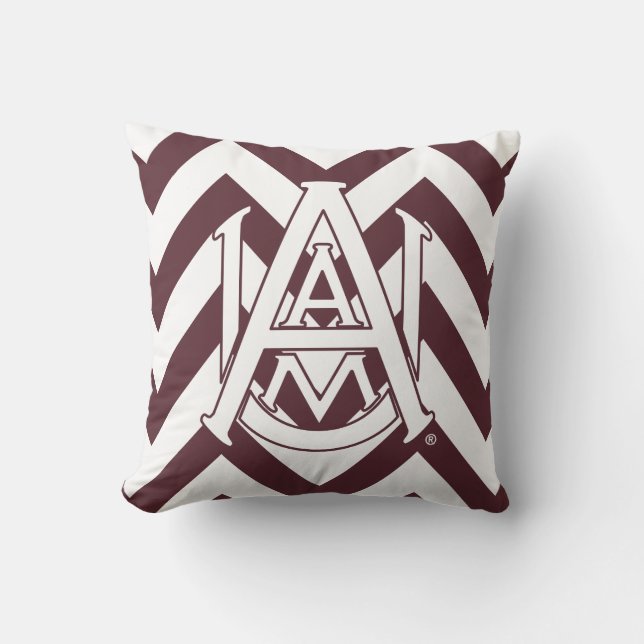 Alabama A&M University Chevron Throw Pillow (Front)