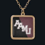 Alabama A&M University Color Block Distressed Gold Plated Necklace<br><div class="desc">Check out these Alabama A&M designs! Show off your AAMU pride with these new University products. These make the perfect gifts for the A&M student,  alumni,  family,  friend or fan in your life. All of these Zazzle products are customizable with your name,  class year,  or club. Go bulldogs!</div>