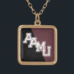 Alabama A&M University Color Block Distressed Gold Plated Necklace<br><div class="desc">Check out these Alabama A&M designs! Show off your AAMU pride with these new University products. These make the perfect gifts for the A&M student,  alumni,  family,  friend or fan in your life. All of these Zazzle products are customizable with your name,  class year,  or club. Go bulldogs!</div>