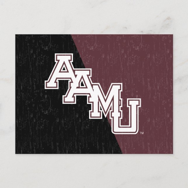 Alabama A&M University Color Block Distressed Invitation Postcard (Front)
