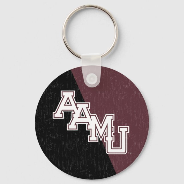 Alabama A&M University Color Block Distressed Keychain (Front)