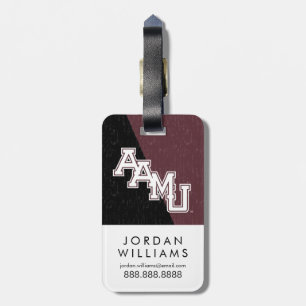 Alabama A&M University Color Block Distressed Luggage Tag