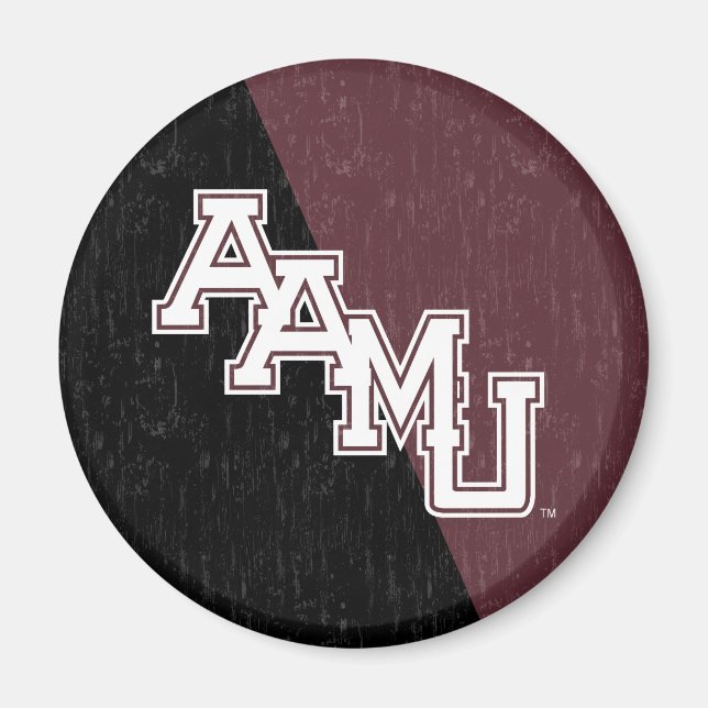 Alabama A&M University Color Block Distressed Magnet (Front)