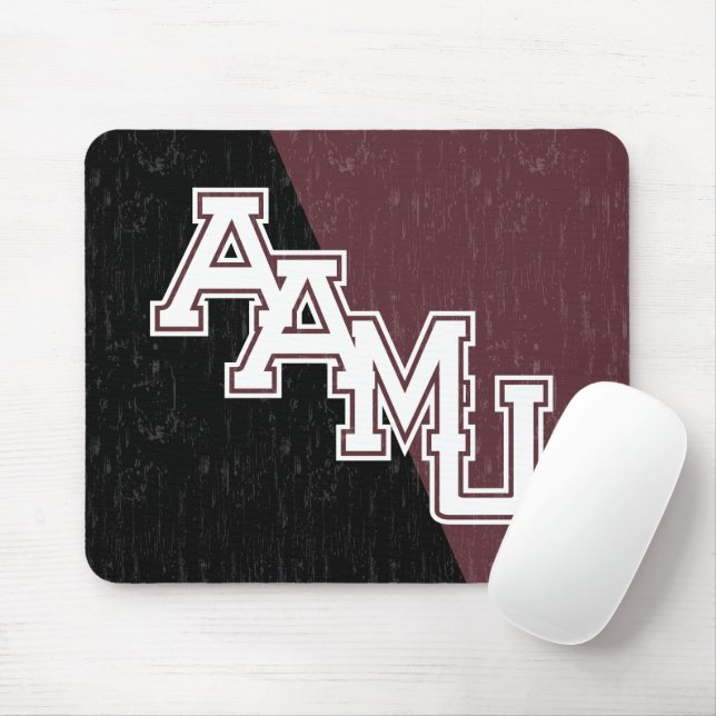 Alabama A&M University Color Block Distressed Mouse Pad (With Mouse)