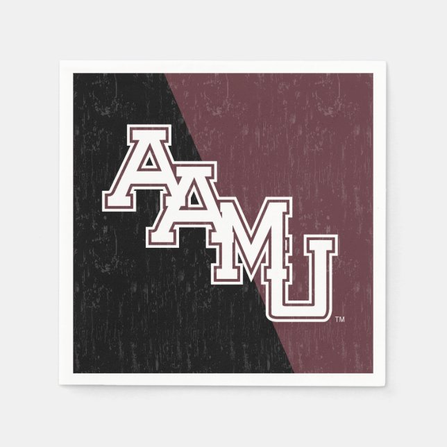 Alabama A&M University Color Block Distressed Napkins (Front)