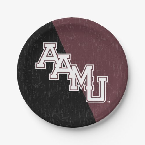 Alabama AM University Color Block Distressed Paper Plates