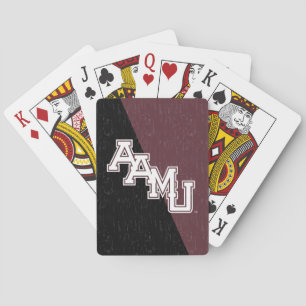 Alabama A&M University Color Block Distressed Poker Cards