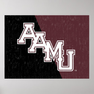 Alabama A&M University Color Block Distressed Poster