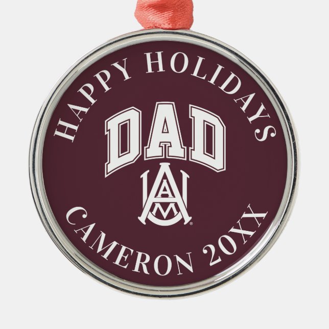 Alabama A&M University Dad Metal Ornament (Front)