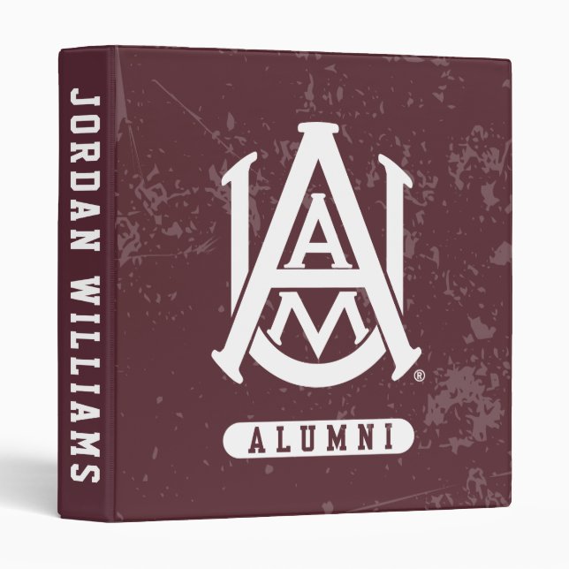 Alabama A&M University Distressed 3 Ring Binder (Front/Spine)