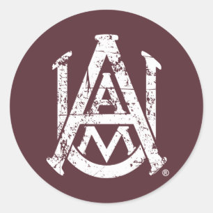 Alabama A&M University Distressed Classic Round Sticker
