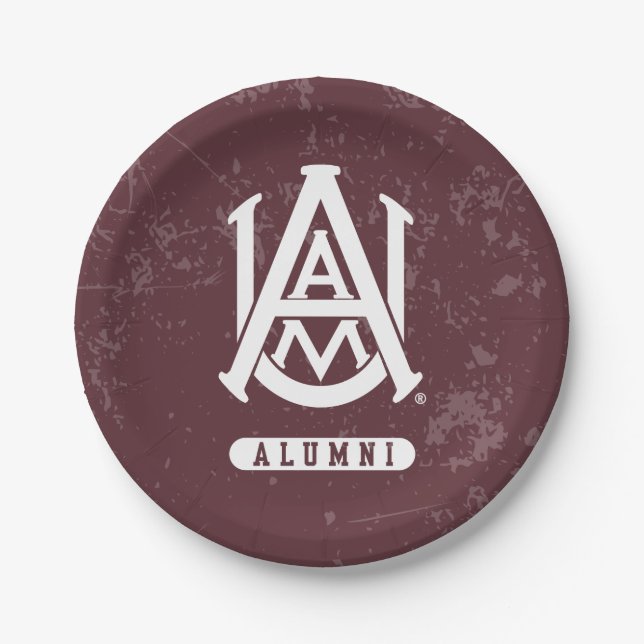 Alabama A&M University Distressed Paper Plates (Front)