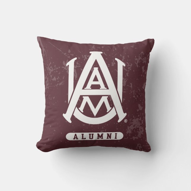 Alabama A&M University Distressed Throw Pillow (Front)