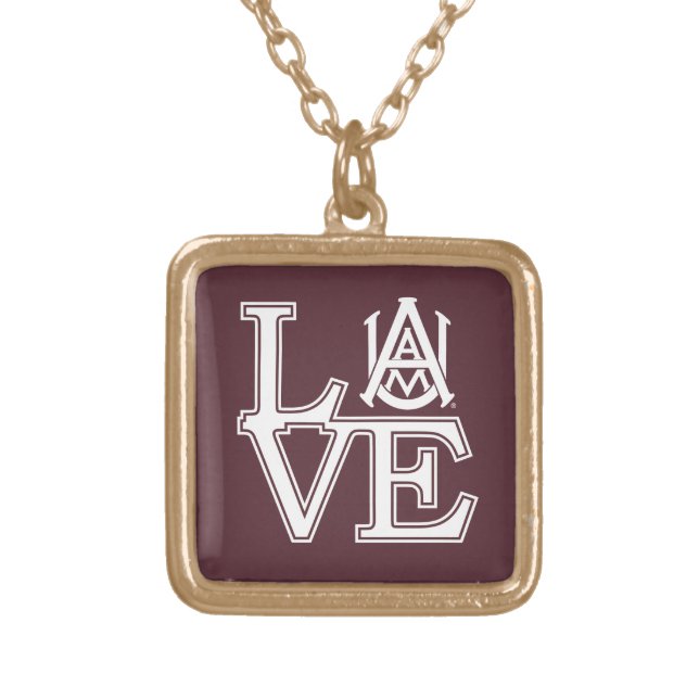 Alabama A&M University Gold Plated Necklace (Front)